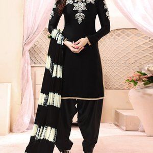 Black Georgette Patiala Suit